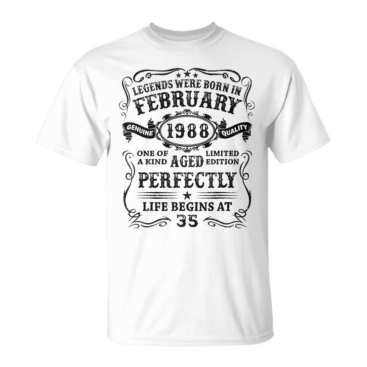 Legenden 1988 T-Shirt, 35. Geburtstag Mann Februar Edition