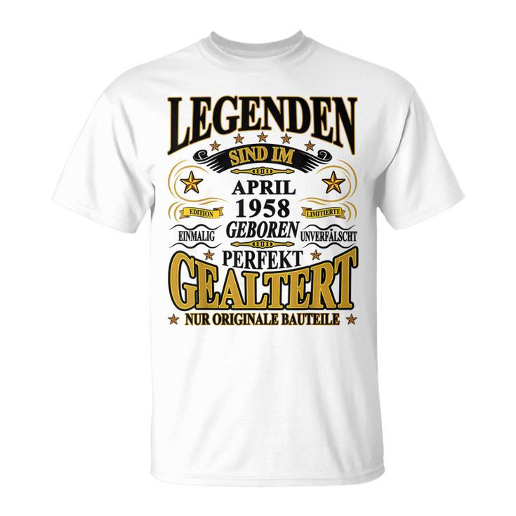 Legenden Sind Im April 1958 Geboren 65 Geburtstag Lustig T-Shirt