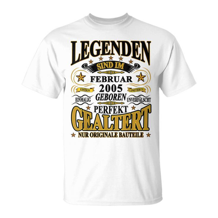 Legenden Sind Im Februar 2005 Geboren 18 Geburtstag Lustig T-Shirt