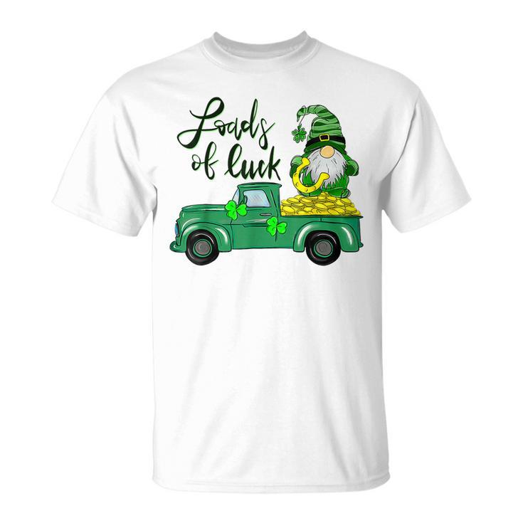 Loads Of Luck Truck Gnome St Patricks Day Shamrock Clover T-Shirt