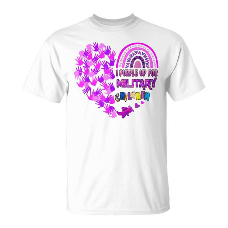 Love Heart Purple Up Military Child Month Military Kids Gift Unisex T-Shirt