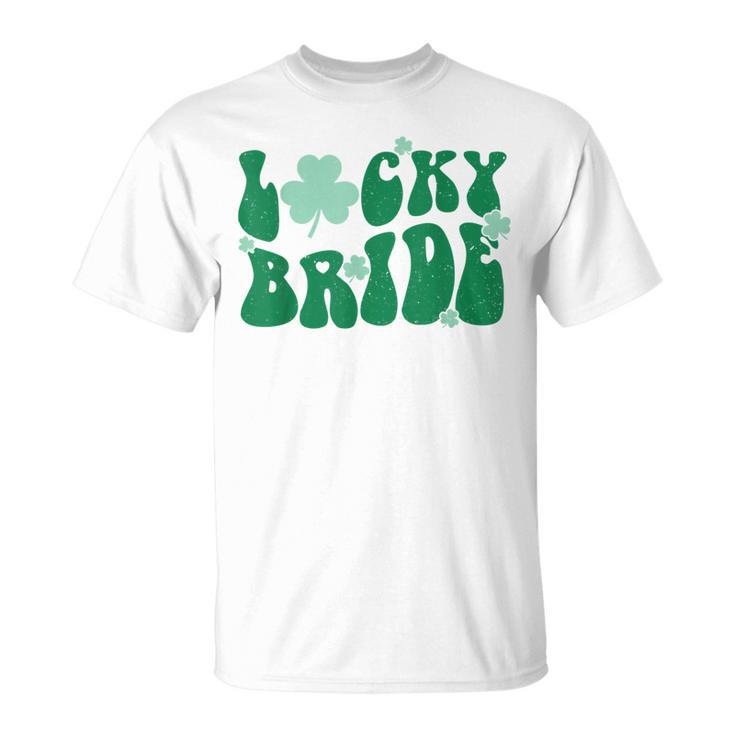 Lucky Bride Shamrock St Patricks Day Bachelorette Party  Unisex T-Shirt