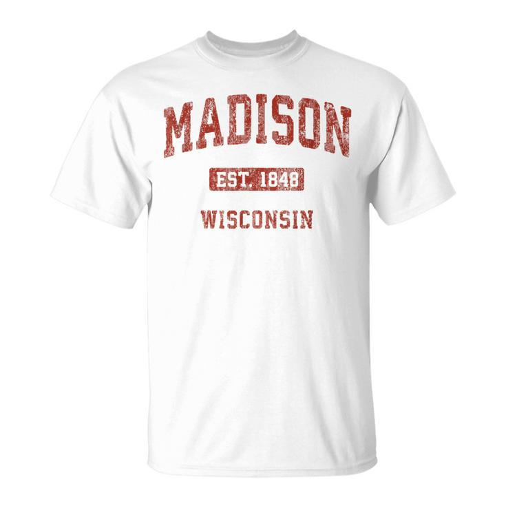Madison Wisconsin Wi Vintage Athletic Sports Design  Unisex T-Shirt