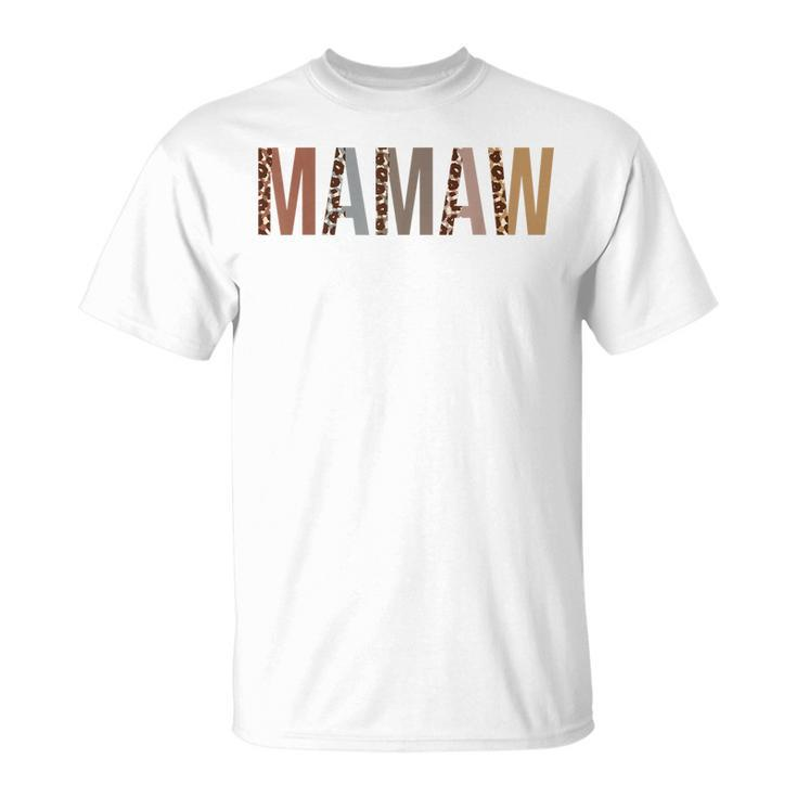 Mamaw Leopard Print Mom Cute Mothers Day Funny Grandma Unisex T-Shirt