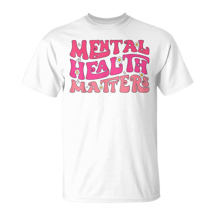 Mental Health Matters Groovy Psychologist Therapy Squad  Unisex T-Shirt
