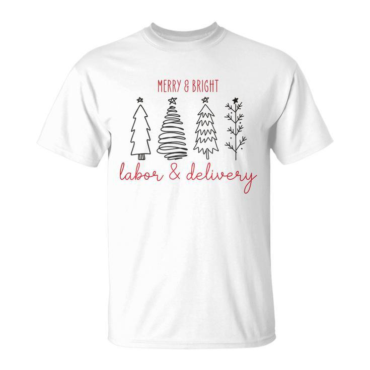 Merry Xmas Bright Christmas Labor And Delivery Nurse V2T-shirt
