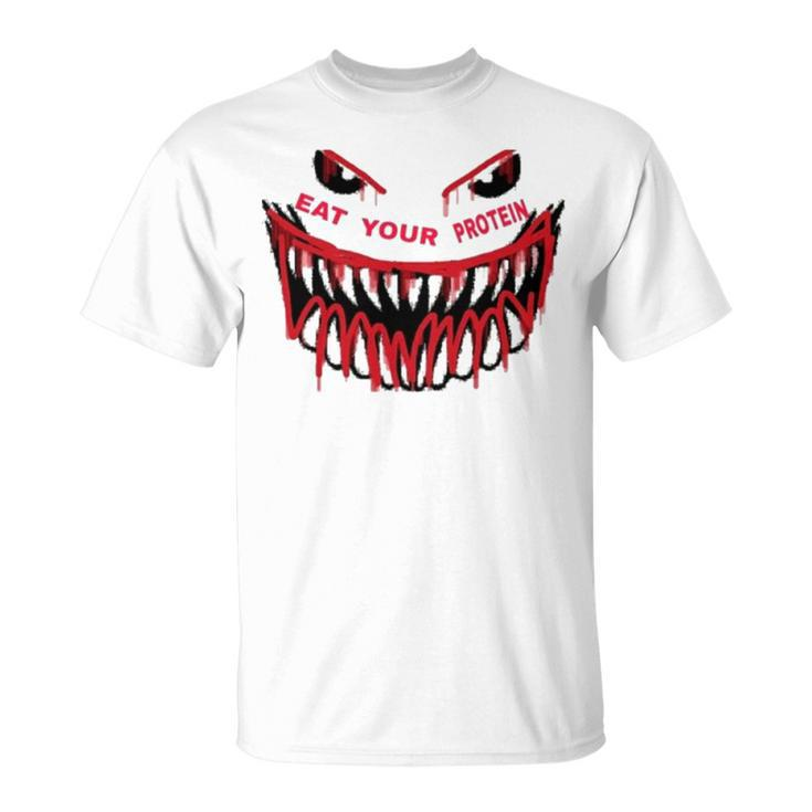Monster Face Eat Your Protein August Unisex T-Shirt