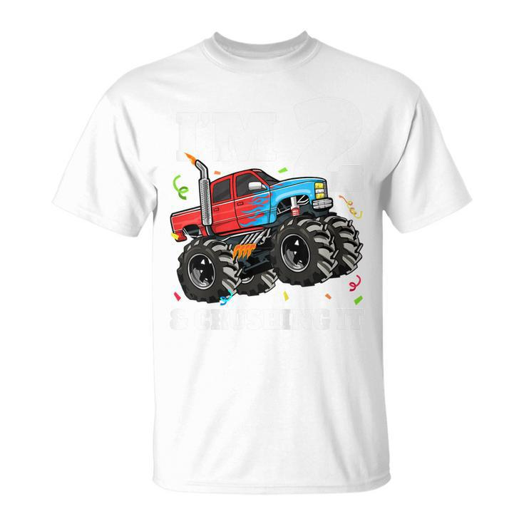 Monster Truck 2Nd Birthday Boy 2 Two Year Old Toddler T-shirt