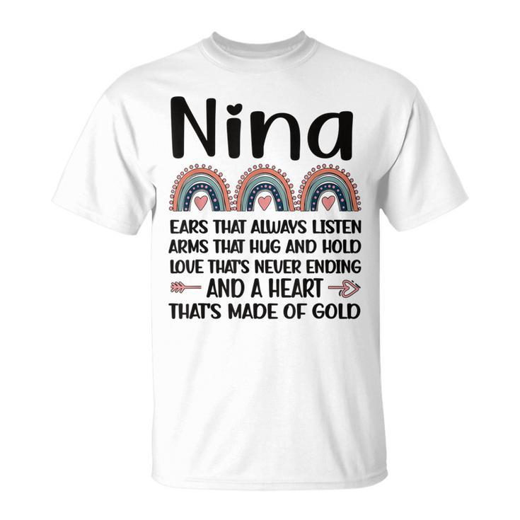 Nina Grandmother Appreciation Nina Grandma Rainbow Unisex T-Shirt