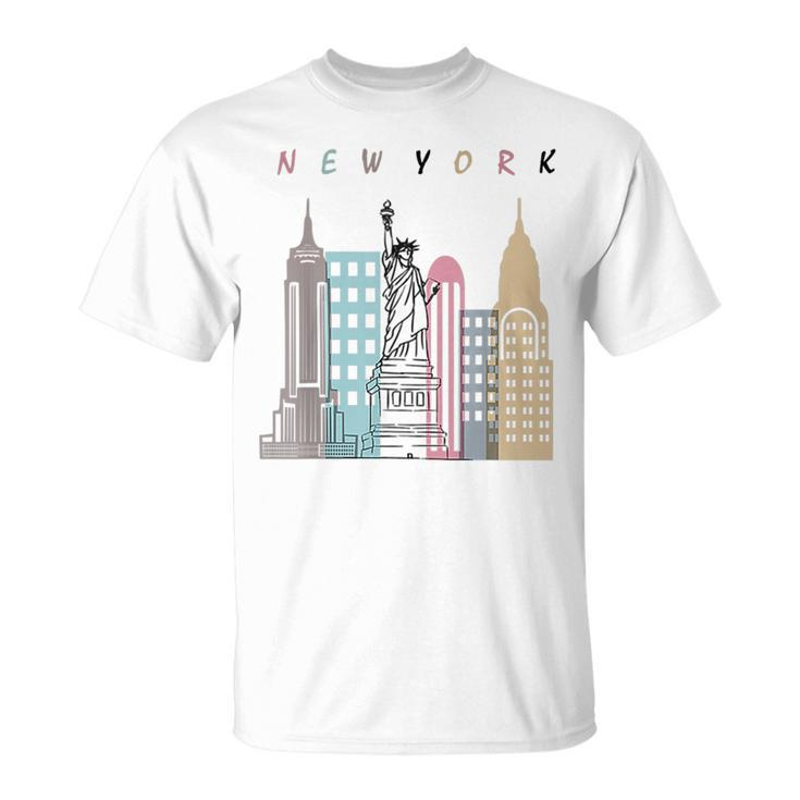 Nyc New York City Manhattan Skylines Statue Of Liberty Unisex T-Shirt