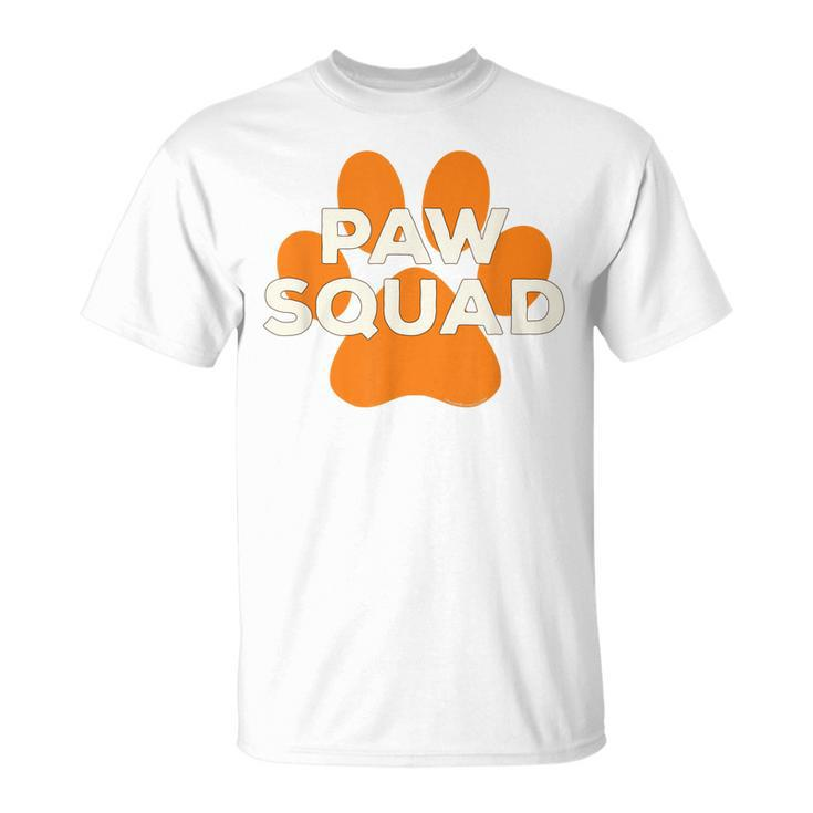 Paw Squad Orange Dog Cat Paw Print Animal Rescue Team Unisex T-Shirt