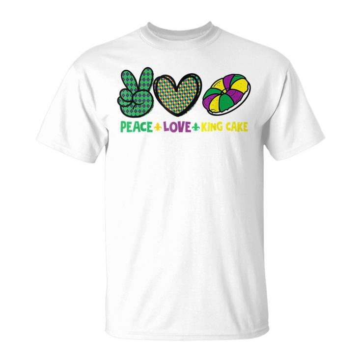 Peace Love King Cake Mardi Gras King Cake T-Shirt