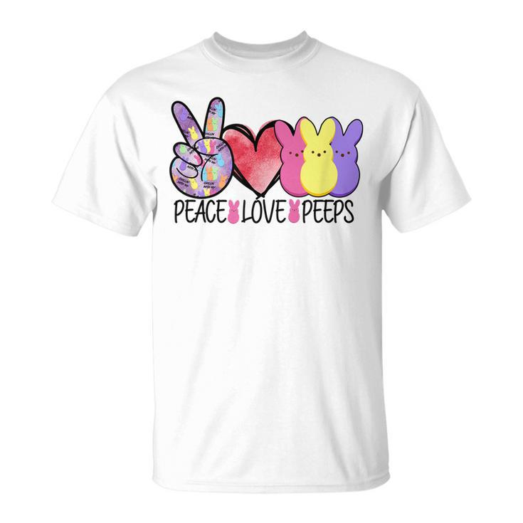 Peace Love Peeps Funny Easter Bunny Womens Kids Teacher Unisex T-Shirt