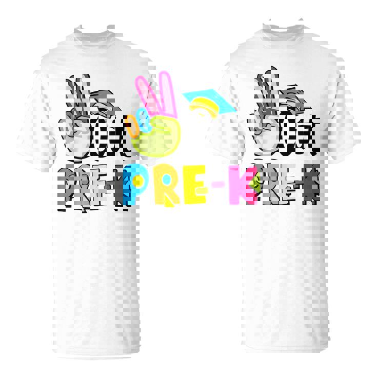 Peace Out Pre-K Graduation Happy Last Day Of School Kids  Unisex T-Shirt