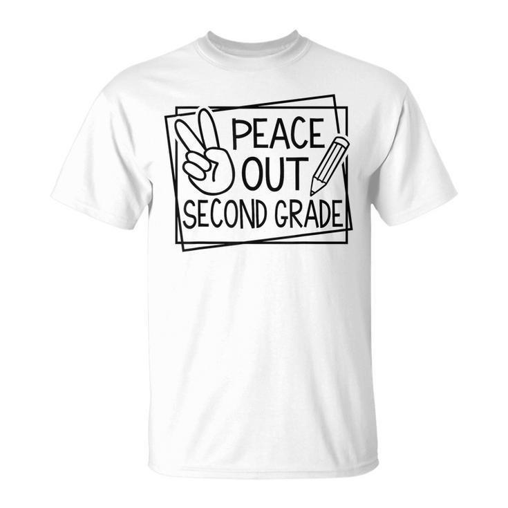 Peace Out Second Grade Last Day Of School Summer Break  Unisex T-Shirt
