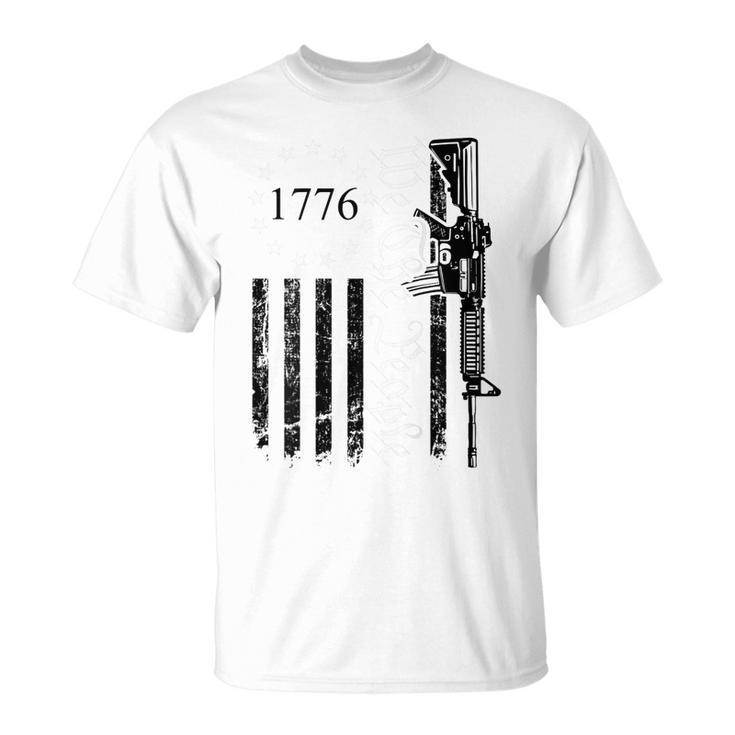 We The People Gun Rights Ar15 Pro Guns Usa Flag On Back T-Shirt
