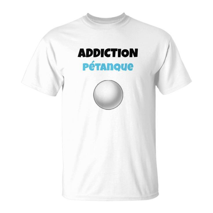 Petanque-Sucht T-Shirt mit Kugeldesign, Weißes Motivshirt