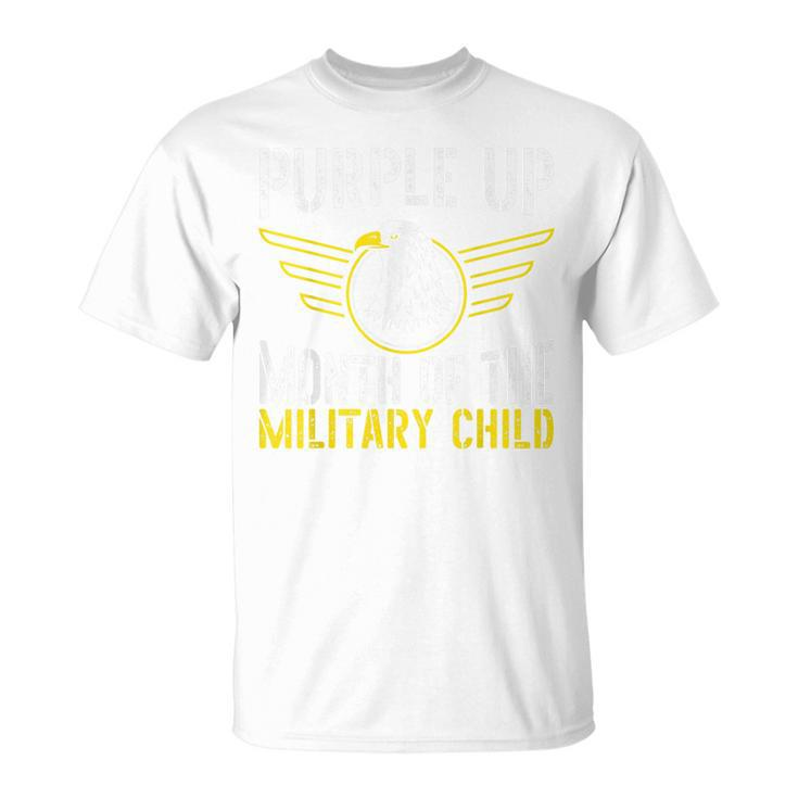 Purple Up Month Of The Military Child Veteran Soldier T-Shirt
