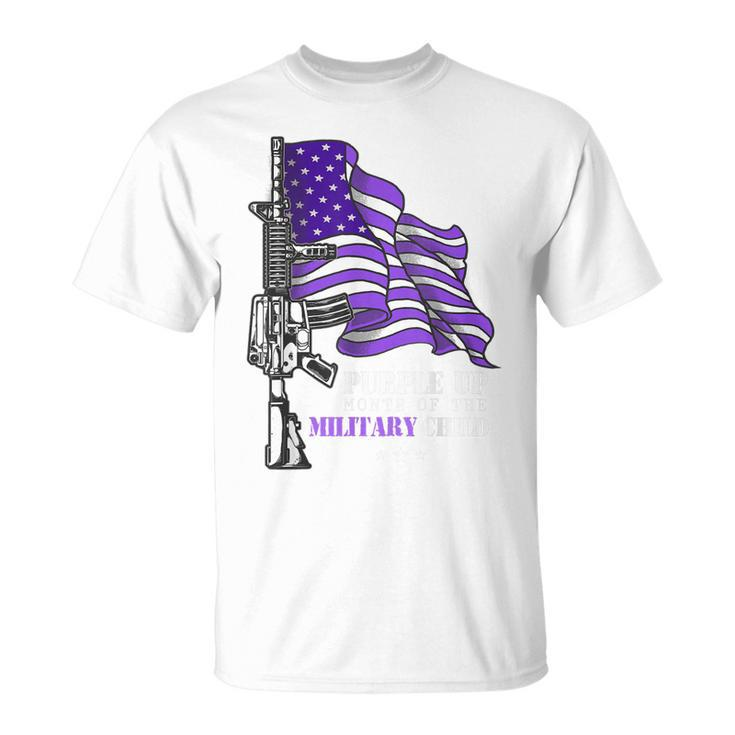 Purple Up For Military Kids Adult  Flag Military Child Unisex T-Shirt