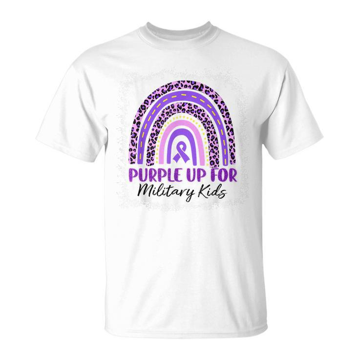 Rainbow Leopard Purple Up For Military Kids Military Child Unisex T-Shirt