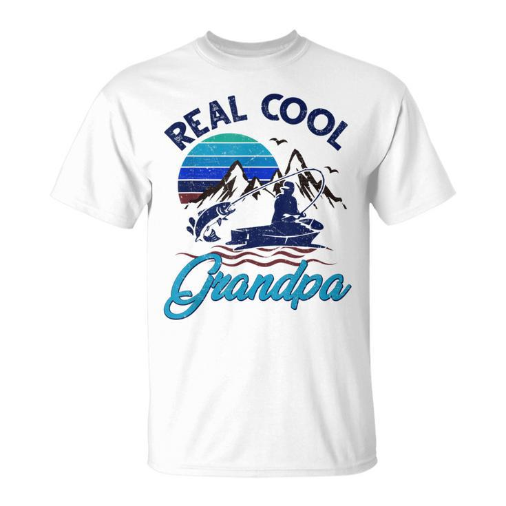 Real Cool Grandpa Awesome Fisherman Fish Hunter Fishing Gift Gift For Mens Unisex T-Shirt