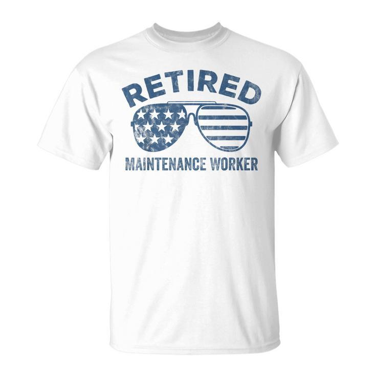 Retirement Vintage Sunglasses Usa Flag Men Dad T-Shirt