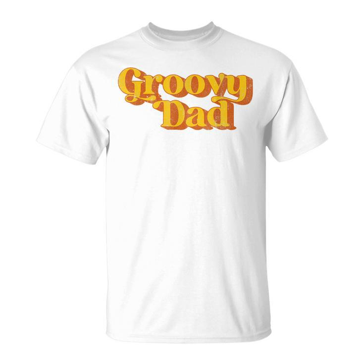 Mens Retro Groovy Dad Vintage 70S Party Matching Costume T-Shirt