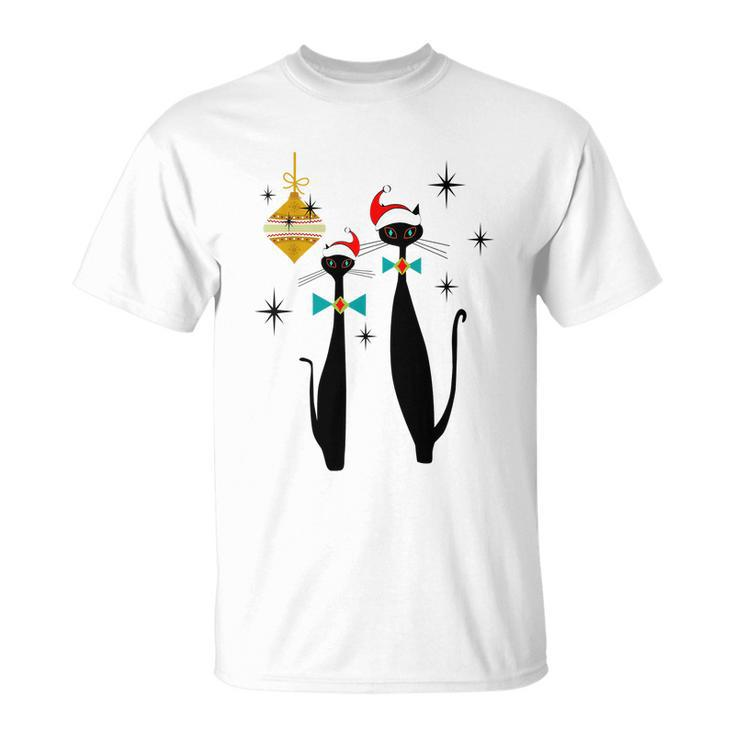 Retro Mid Century Modern Cool Cat Christmas Tshirt Unisex T-Shirt