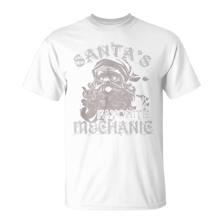 Santas Favorite Mechanic Christmas Holiday Unisex T-Shirt