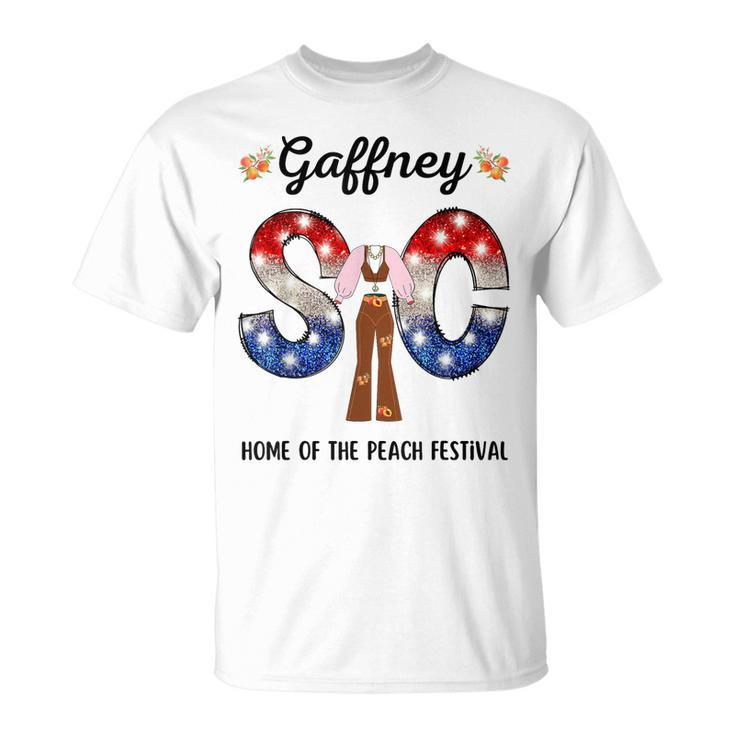 Sc Gaffney South Carolina Peach Festival Us Flag Letters P  Unisex T-Shirt