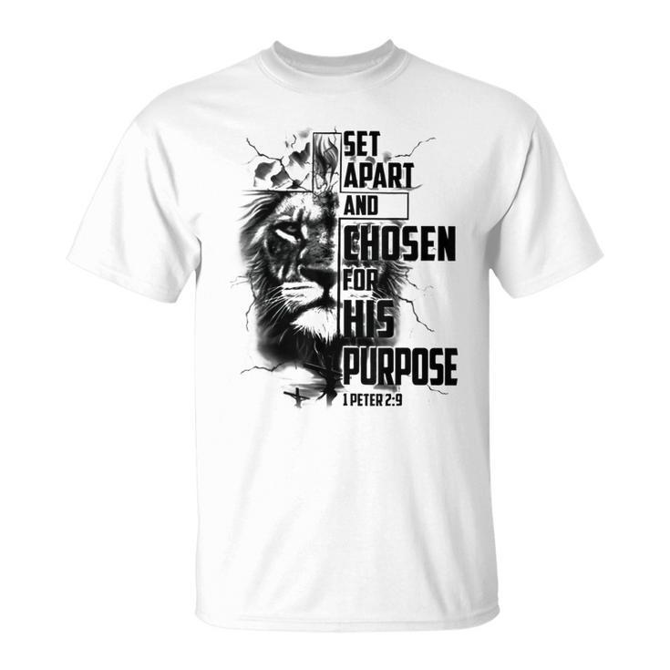 Set Apart And Chosen For His Purpose Lions Cross Christian T-Shirt