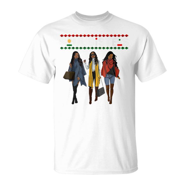 Soul Sisters Queen Melanin African American Women Pride T-Shirt
