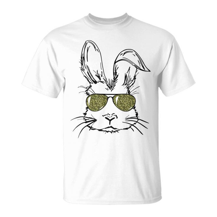 Sunglass Bunny Face Camouflage Happy Easter Day  Unisex T-Shirt
