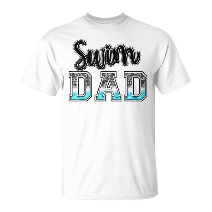 Swim Dad Swimming Diving Camo Western Fathers Day T-shirt