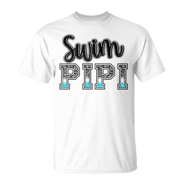 Swim Pipi Swimming Diving Camo Western Fathers Day T-shirt