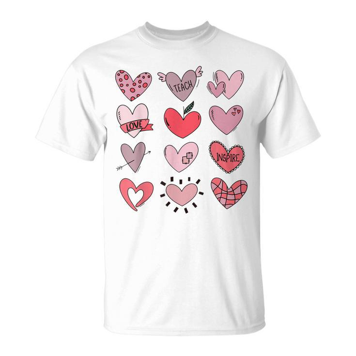 Teacher Valentine Teaching Fills My Heart Teacher T-shirt