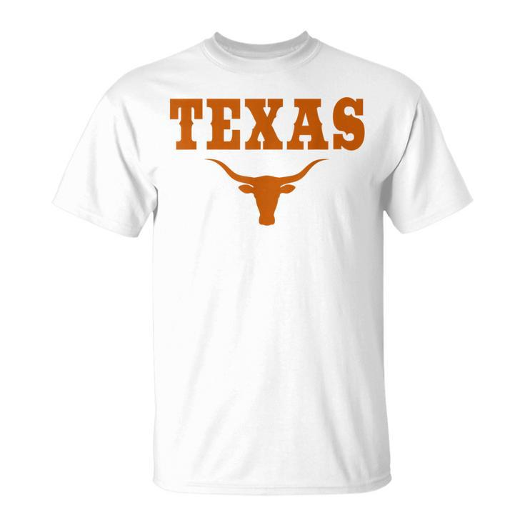 Texas Tx American Bull United States Font T-shirt