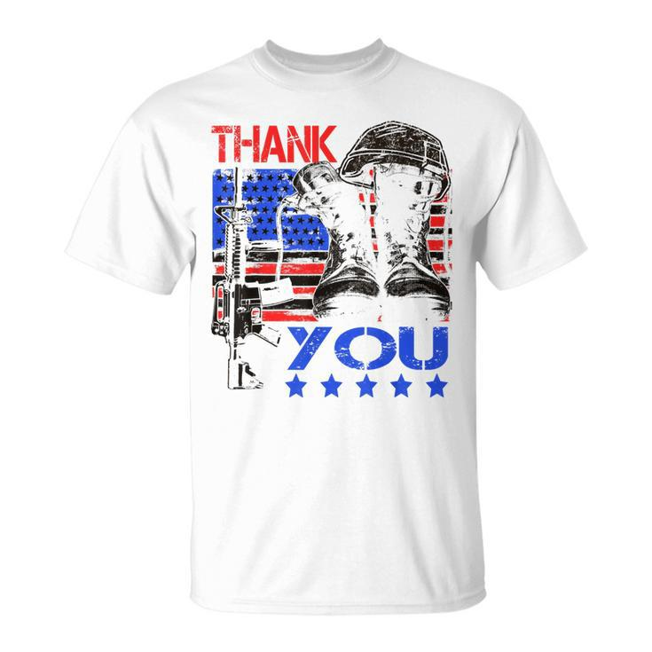 Thank You Army Soldiers Military Us Navy July Veterans Gift Unisex T-Shirt