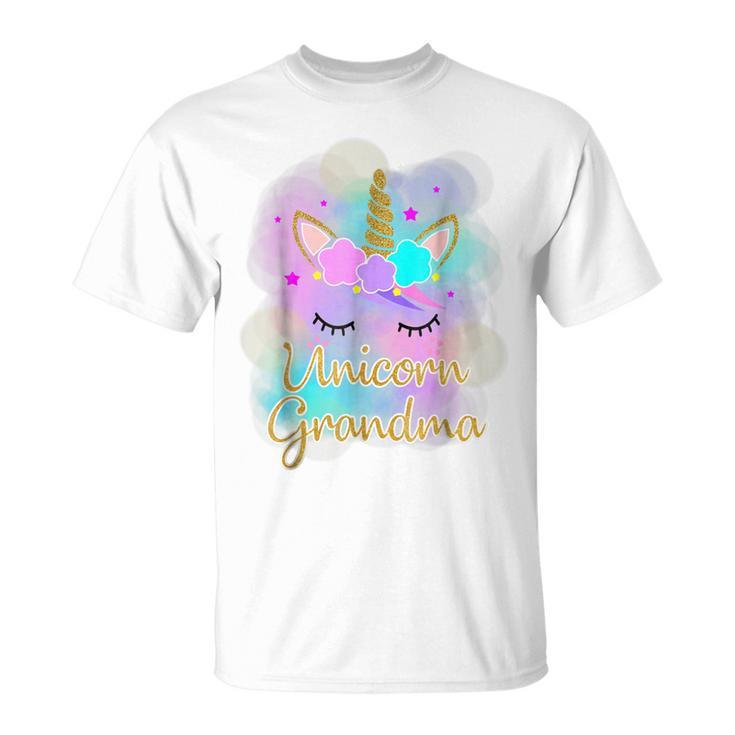 Unicorn Grandma Birthday Girl Colorful  Unicorn Kids Unisex T-Shirt