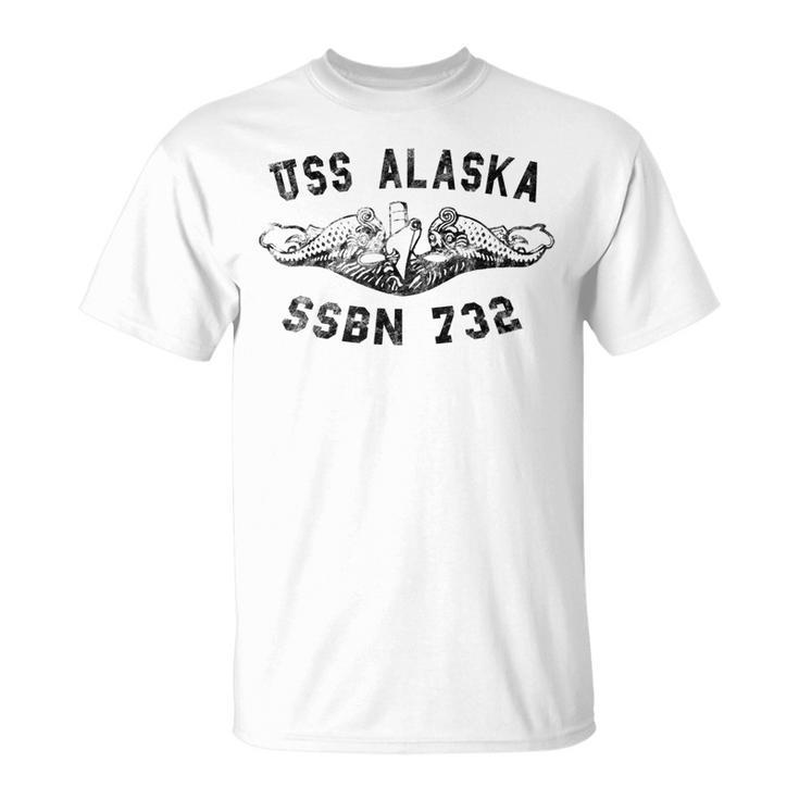 Uss Alaska Ssbn 732 Submarine Badge Vintage T-Shirt
