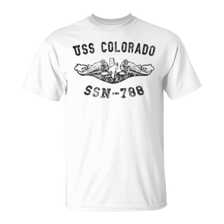 Uss Colorado Ssn-788 Attack Submarine Badge Vintage T-Shirt