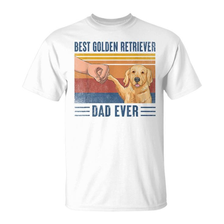 Vintage Best Golden Retriever Dad Ever Fist Bump Funny Dog Gift For Mens Unisex T-Shirt