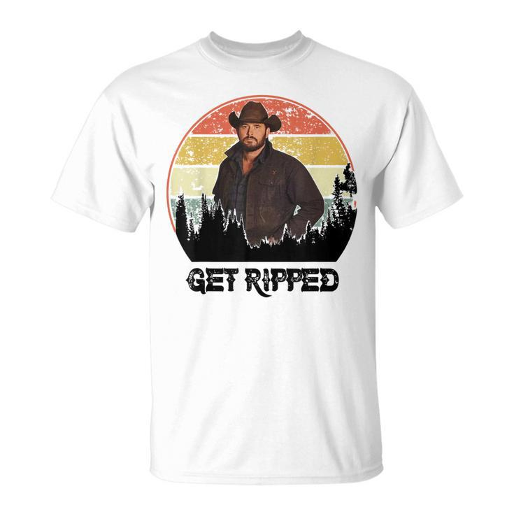 Vintage Cowboy Get Ripped Western Country Music Rodeo Dad Unisex T-Shirt