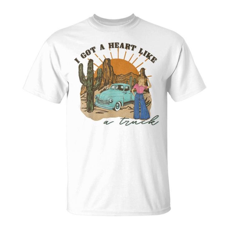 Vintage I Got A Heart Like A Truck Country Cowgirl Cowboy T-Shirt