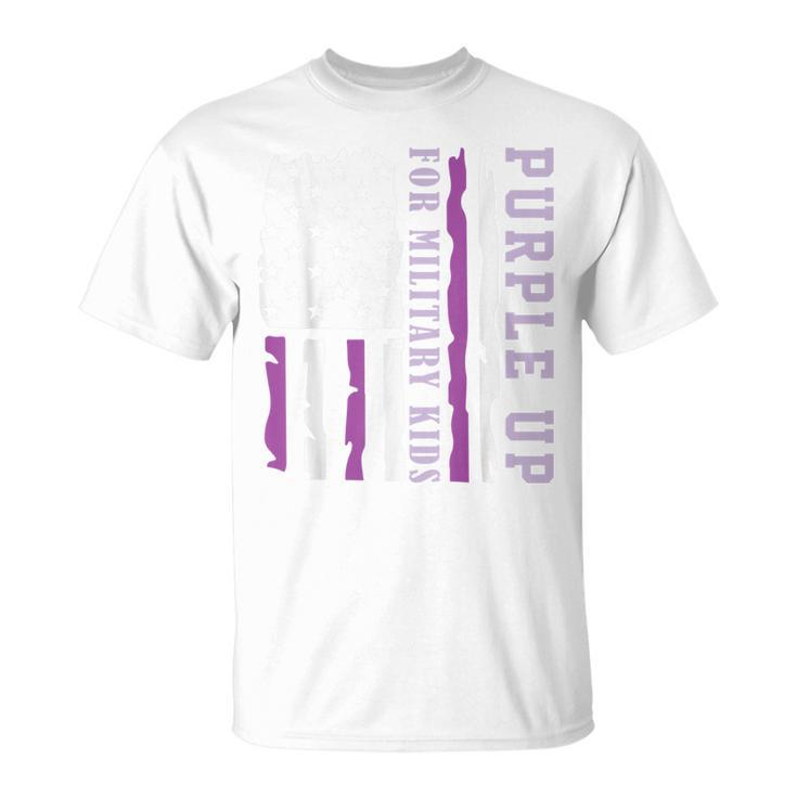 Wear Purple Up For Military Kids Month Of The Military Child  Unisex T-Shirt