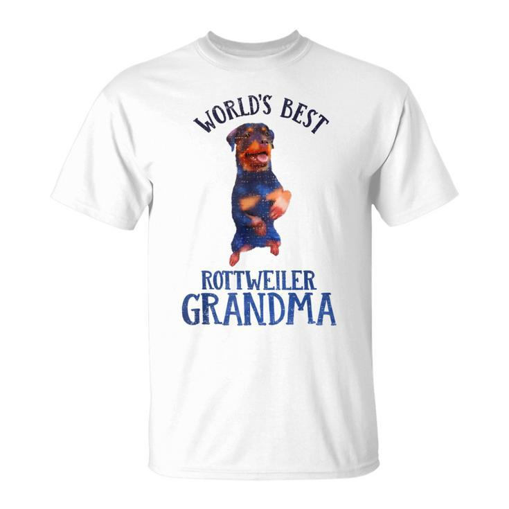 Worlds Best Rottweiler Grandma Funny Rottie Owner Lover Unisex T-Shirt