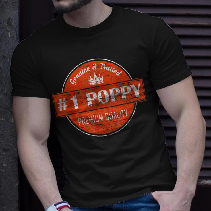 1 Poppy Men Number One Dad Grandpa Fathers Day Gifts Gift For Mens Unisex T-Shirt Gifts for Him
