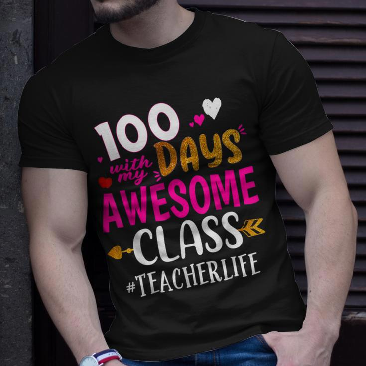 100 Days With My Awesome Class Teacher School T-shirt Gifts for Him