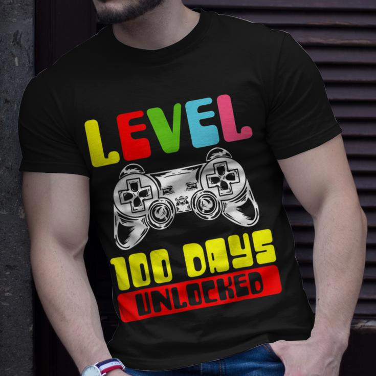100 Days Of School Gamer Level 100 Days Unlocked T-Shirt Gifts for Him