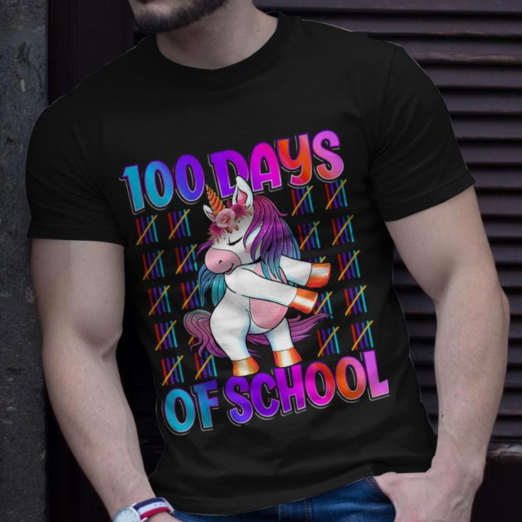 100 Days Of School Unicorn 100 Days Smarter 100Th Day V4 T-Shirt Gifts for Him